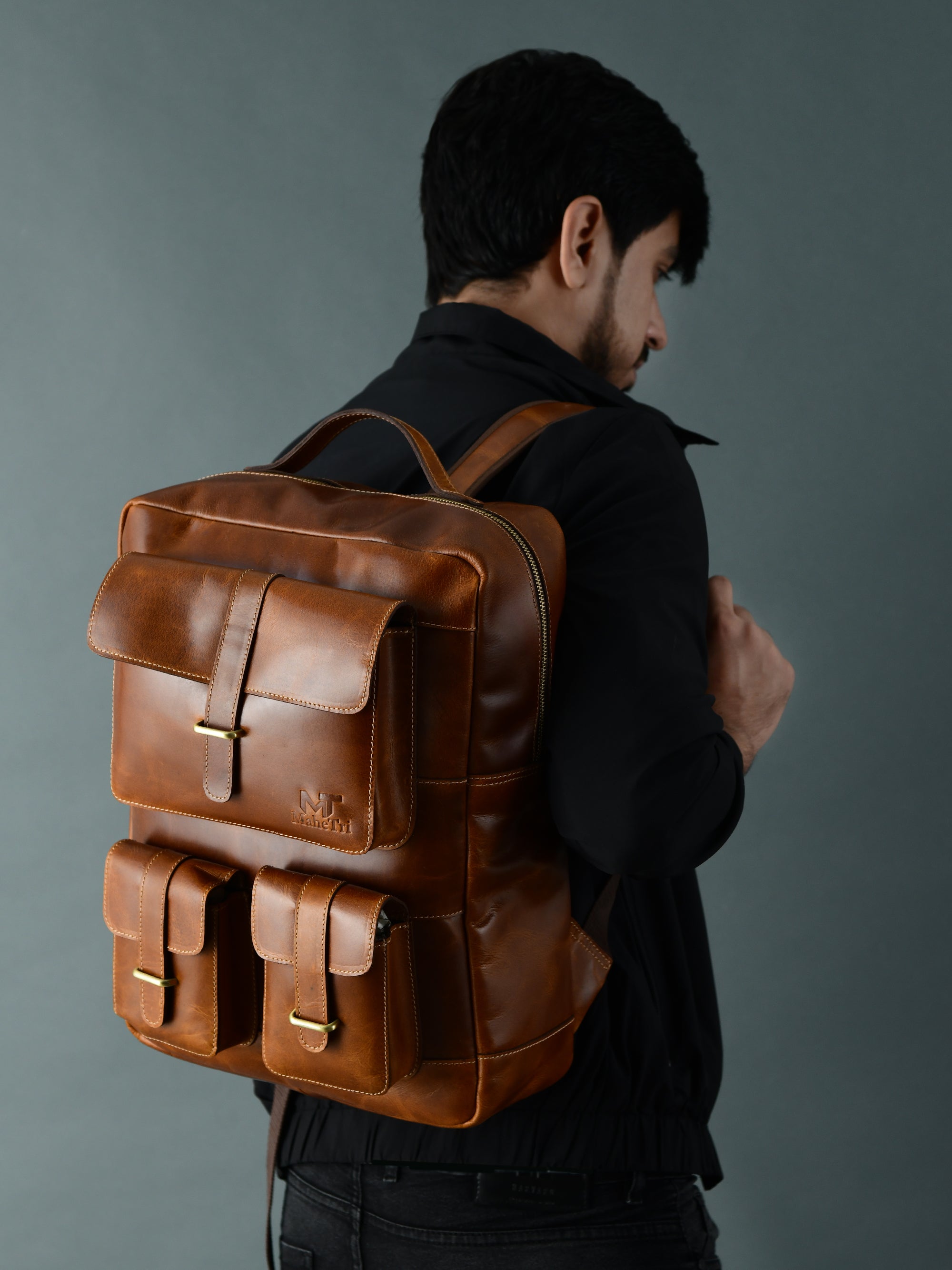 Tan Portland Laptop Backpack