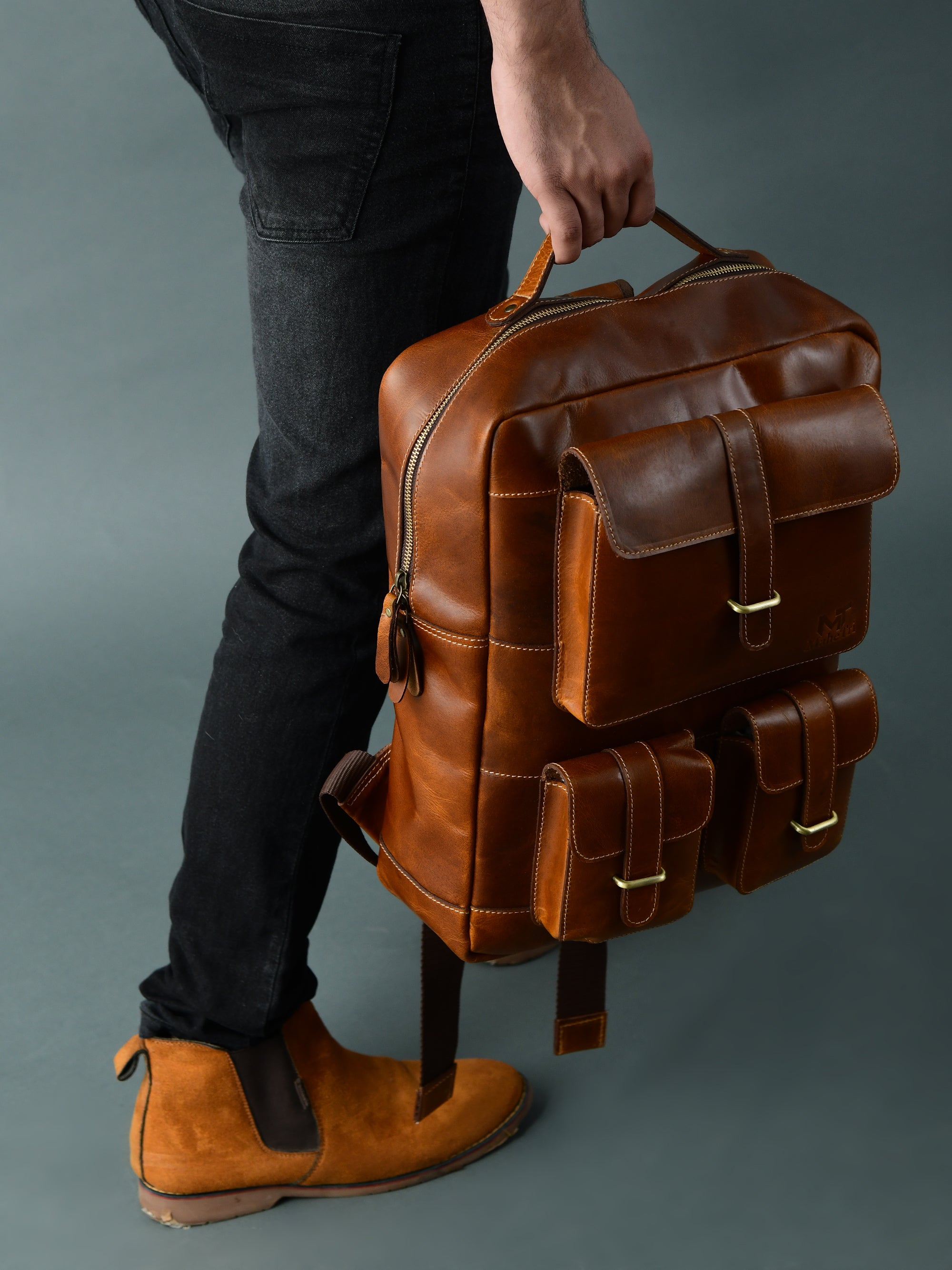 Tan Portland Laptop Backpack