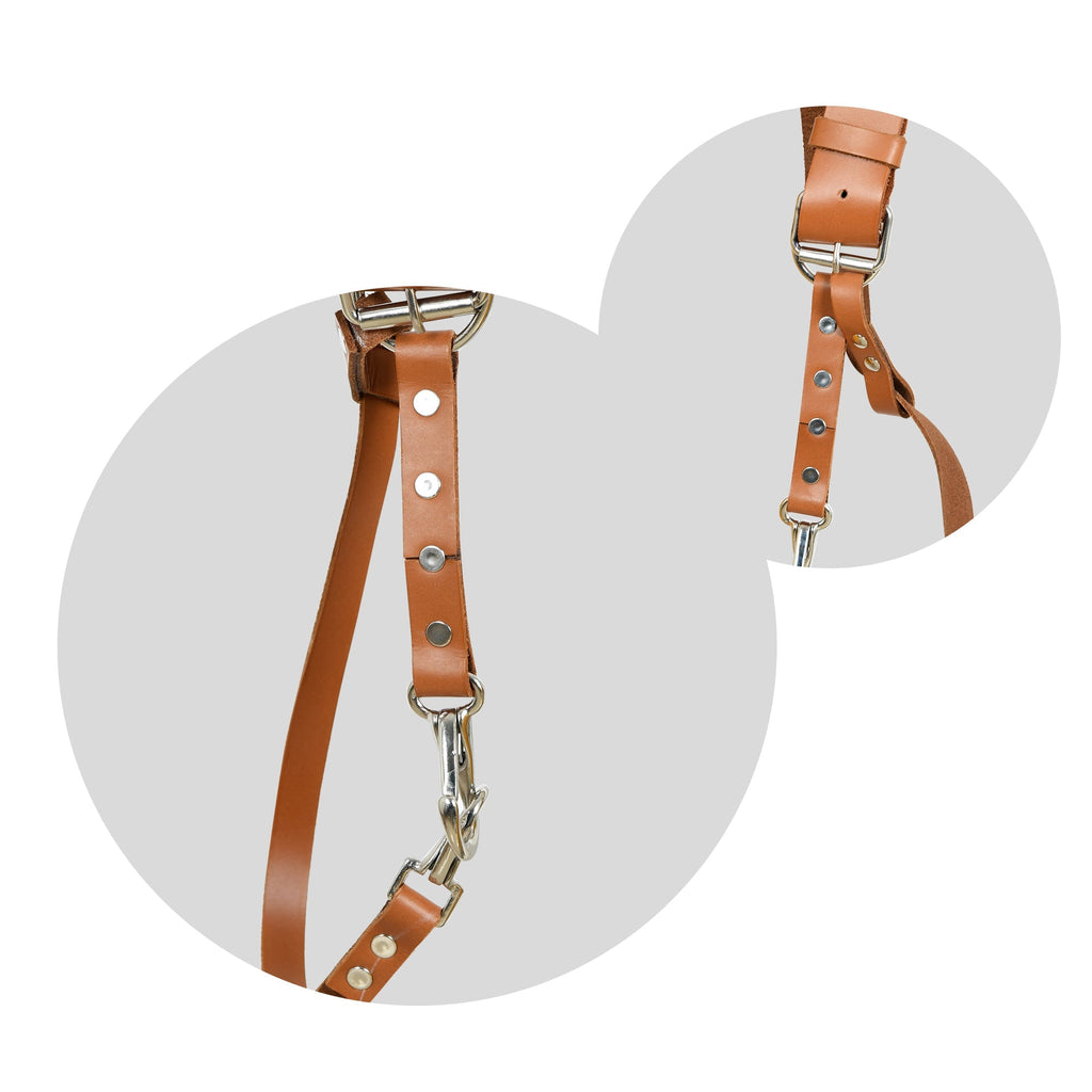 Double Camera Strap Harness- Tan Brown