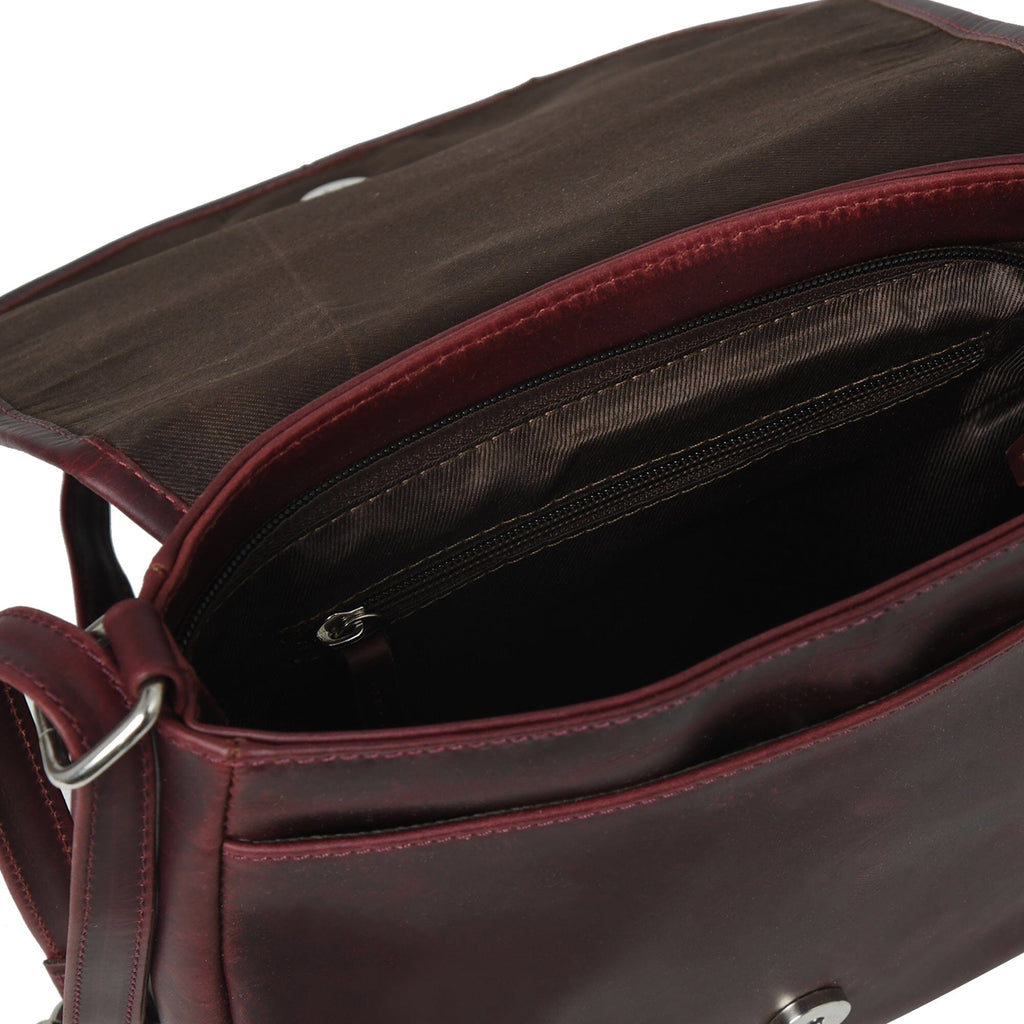 The Croco Satchel- Cherry Red