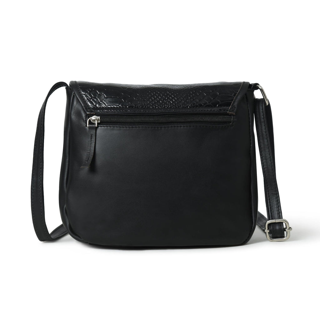 The Croco Satchel- Black