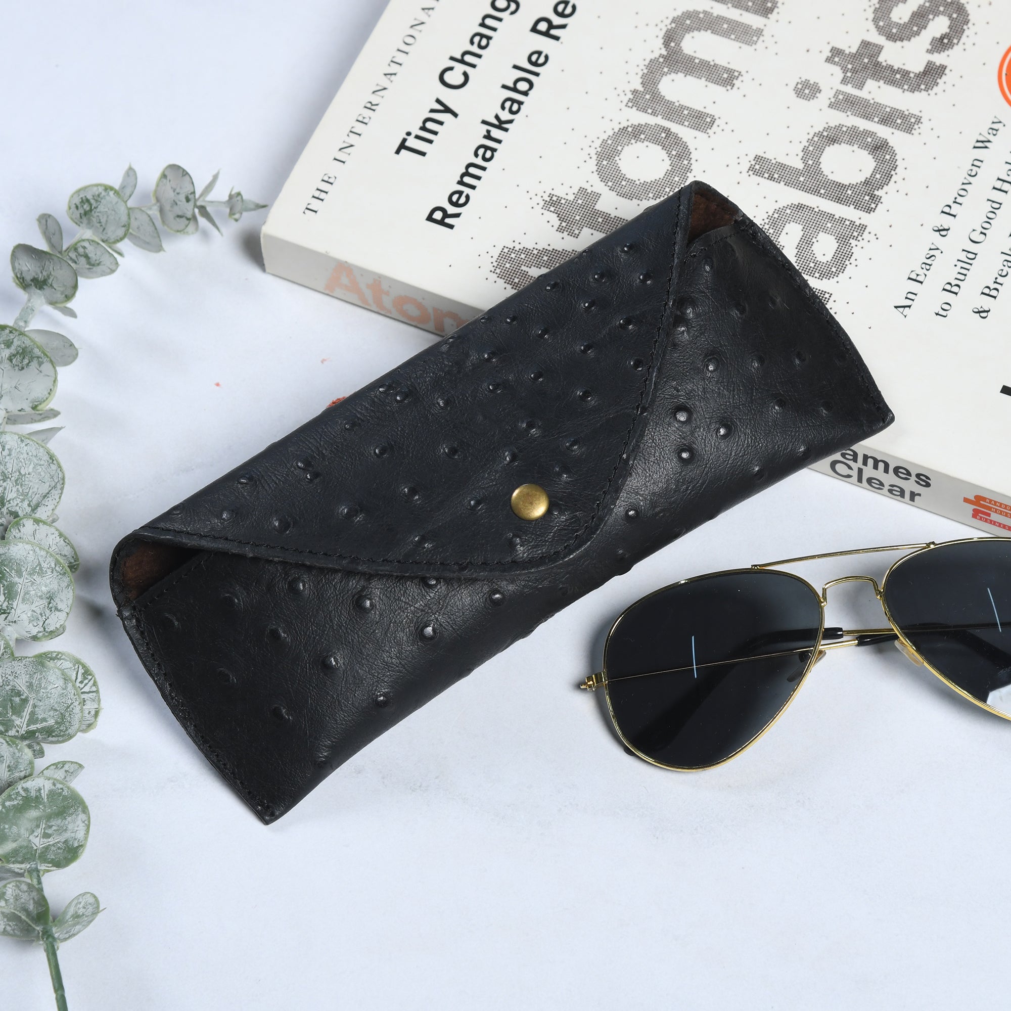 Black Leather Sunglasses Cover