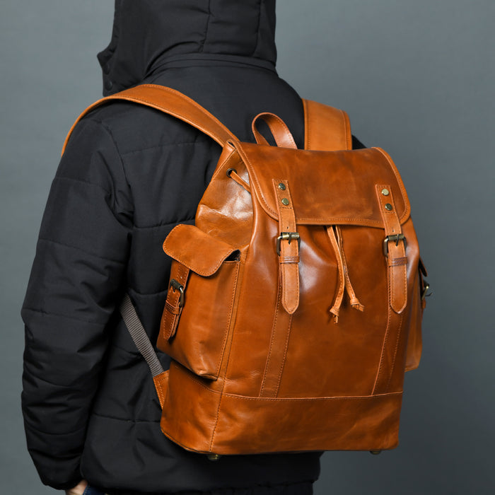 Earthen Leather Laptop Backpack