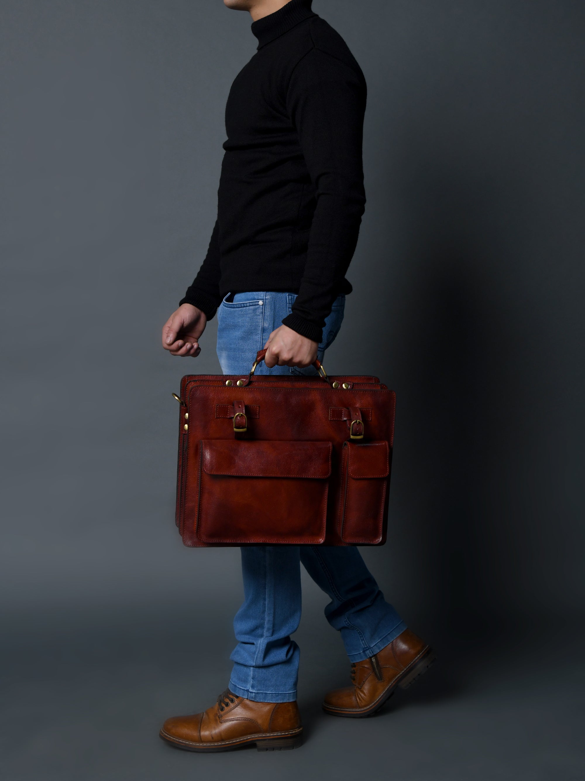 Tuscany Italian Leather Briefcase, Tan