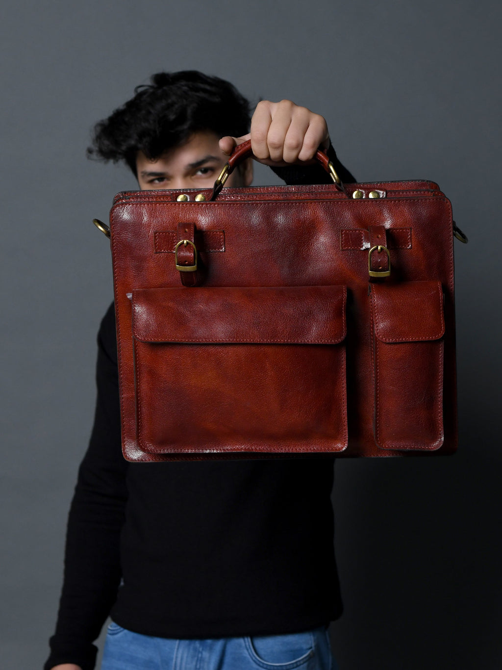 Tuscany Italian Leather Briefcase, Tan