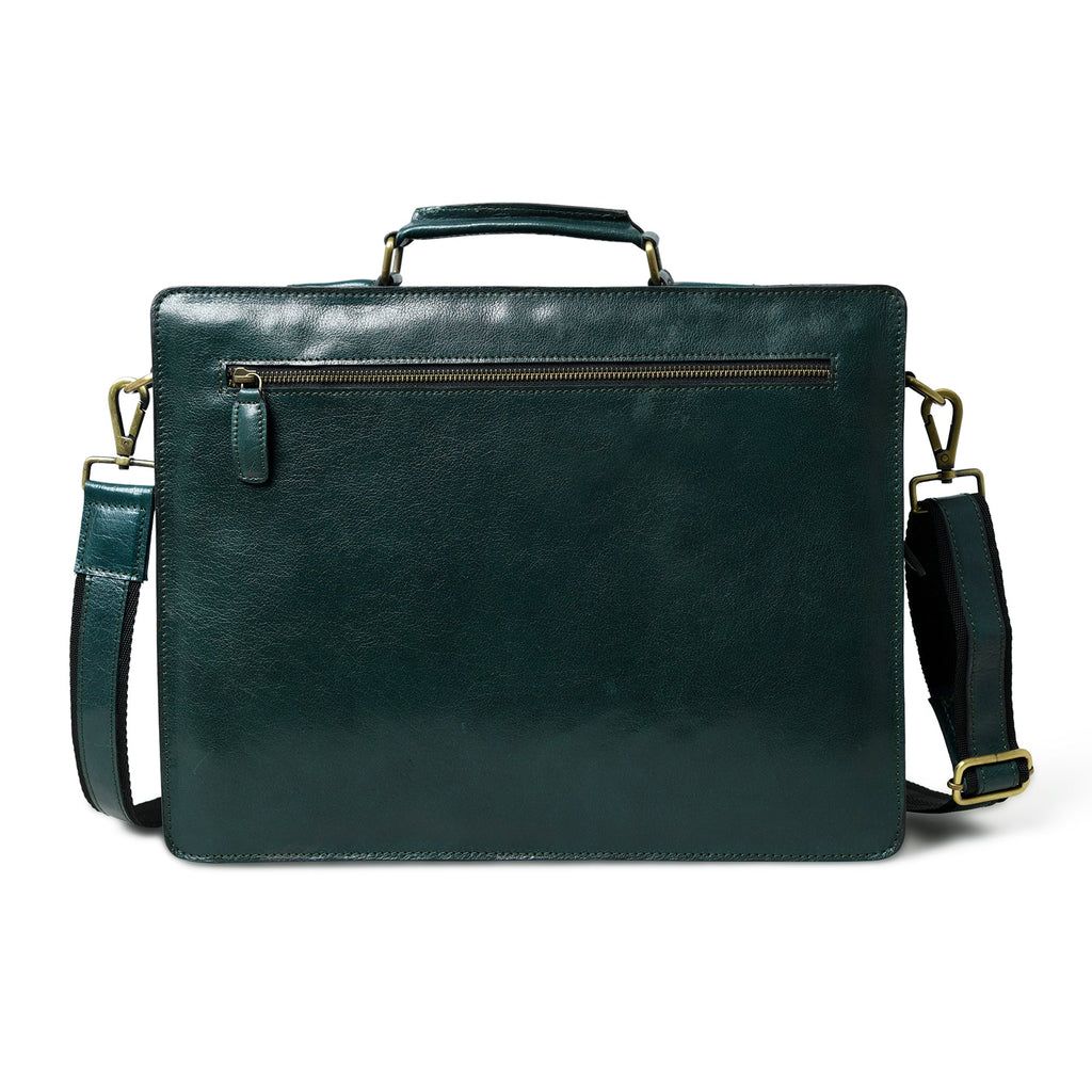 Tuscany Italian Leather Briefcase, Green