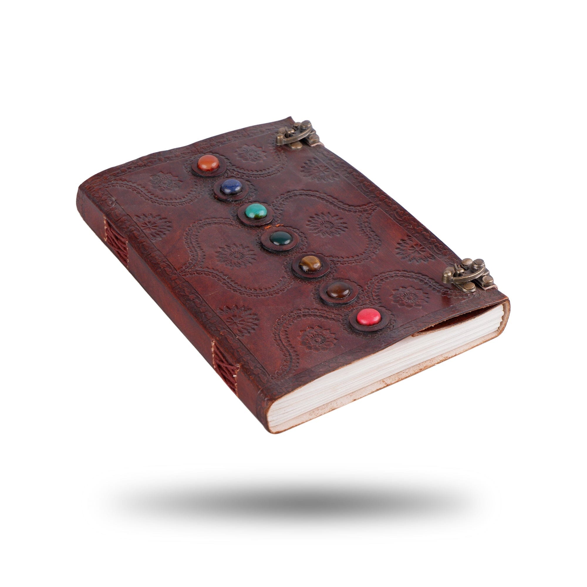Dark Brown 7 Stones Leather Diary