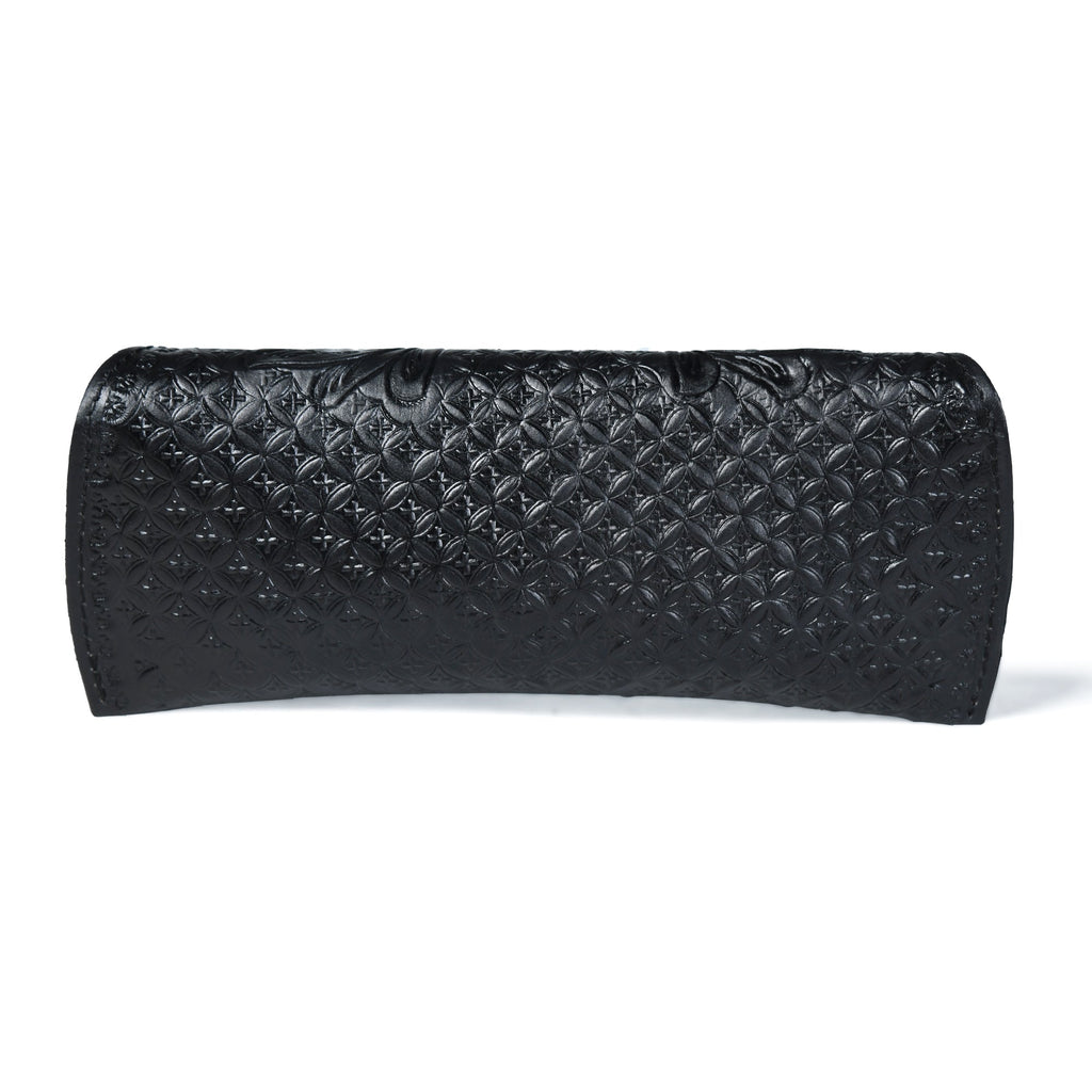 Black Textured Leather Sunglasses Cover