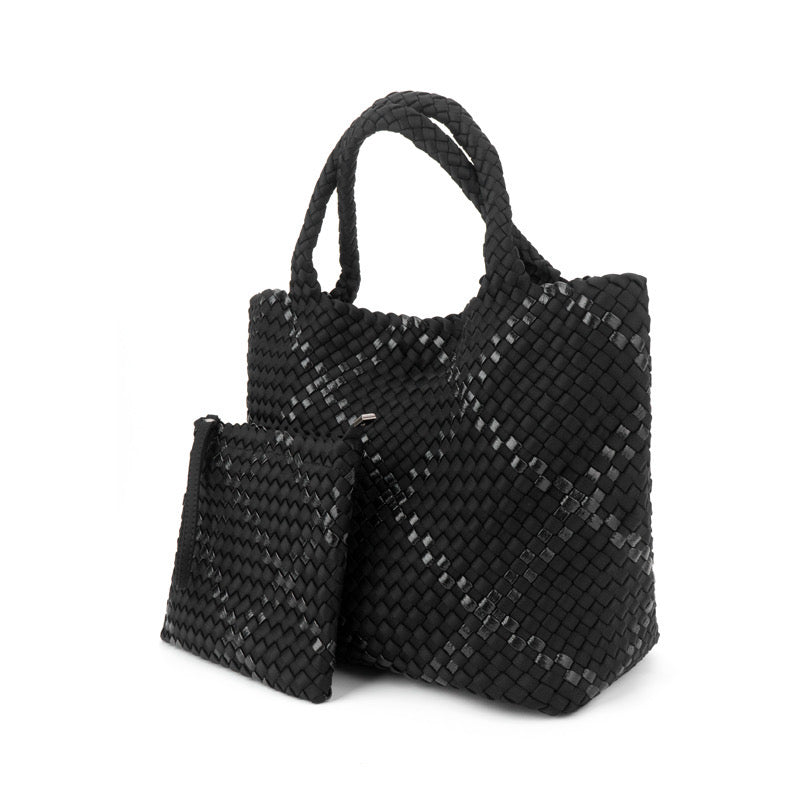 the-charli-large-woven-neoprene-tote-with-wristlet-onyx-with-glittered-stripe-babs+birdie-plain+plaid-3