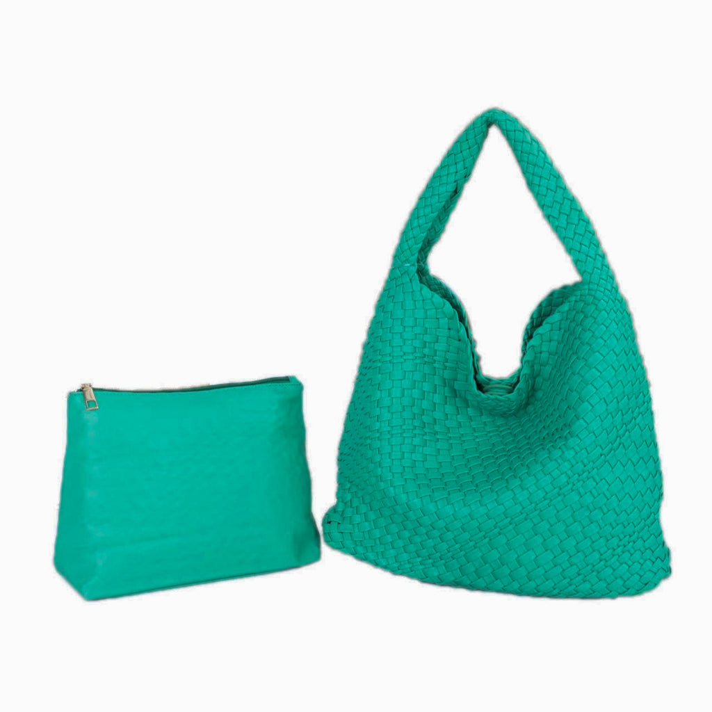 the-willow-large-woven-vegan-leather-tote-green-babs+birdie-plain+plaid-1