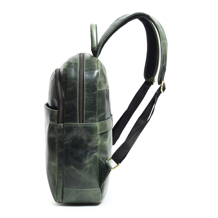 Luxury Italian Leather Backpack, Green