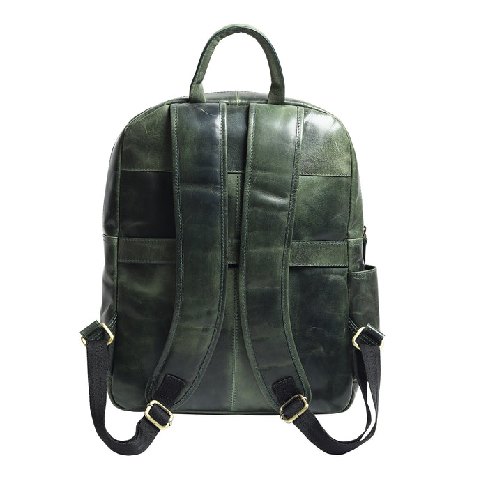 Luxury Italian Leather Backpack, Green