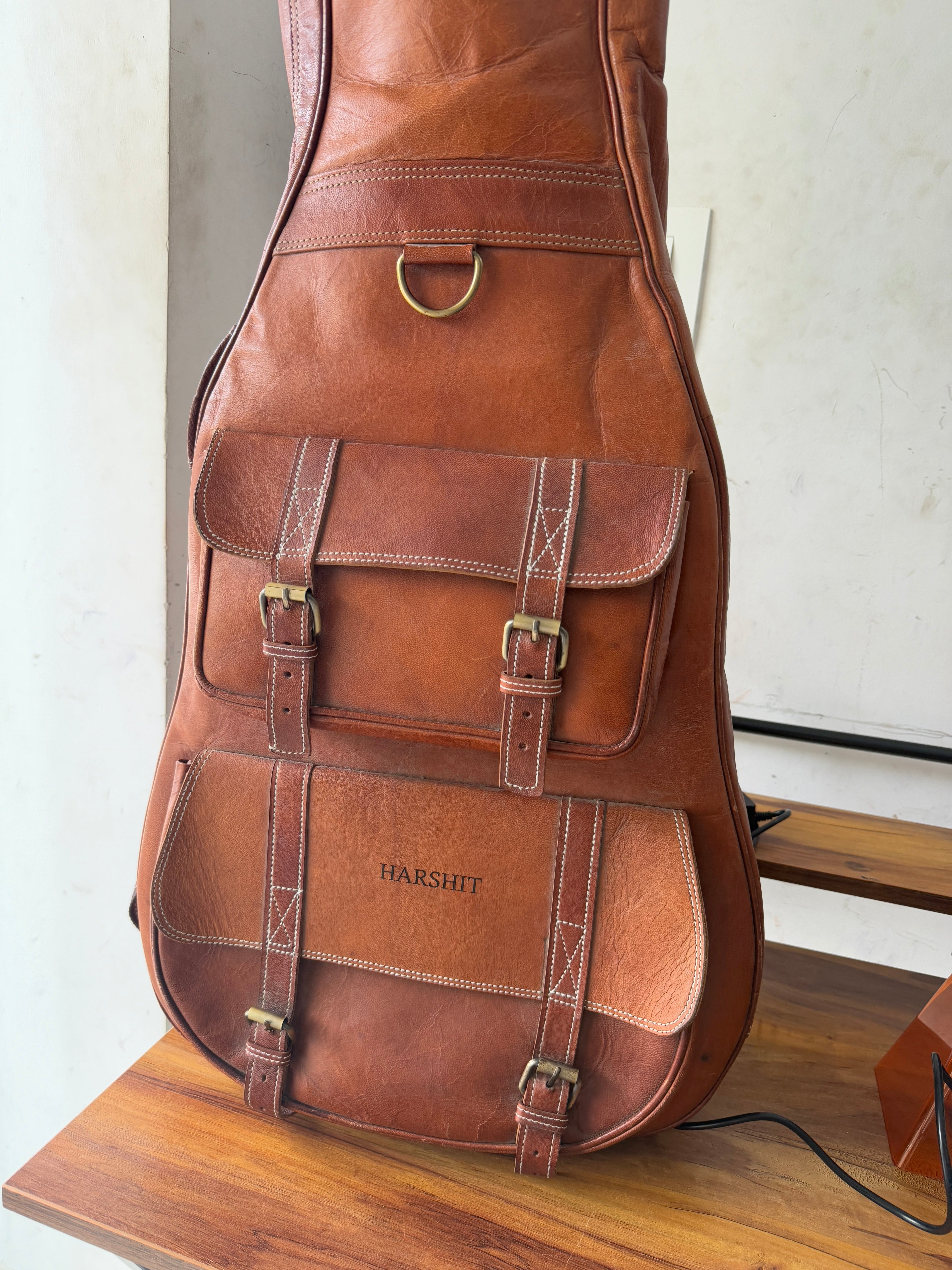 Personalized Leather Guitar Case