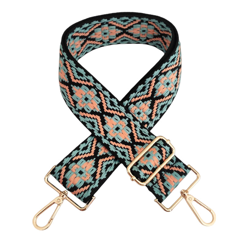 back-teal-light-pink-medallion-bag-strap-gold-hardware-babs+birdie-plain+plaid-1