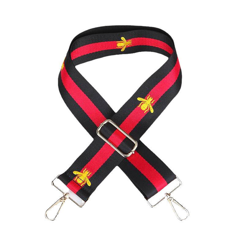 black-red-bee-bag-strap-gold-hardware-babs+birdie-plain+plaid-1
