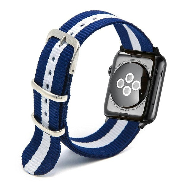 Striped Nylon Apple Watch Band
